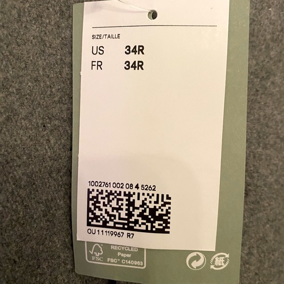 Mens H&M Wool Blend  Grey Peacoat - Picture 13 of 16